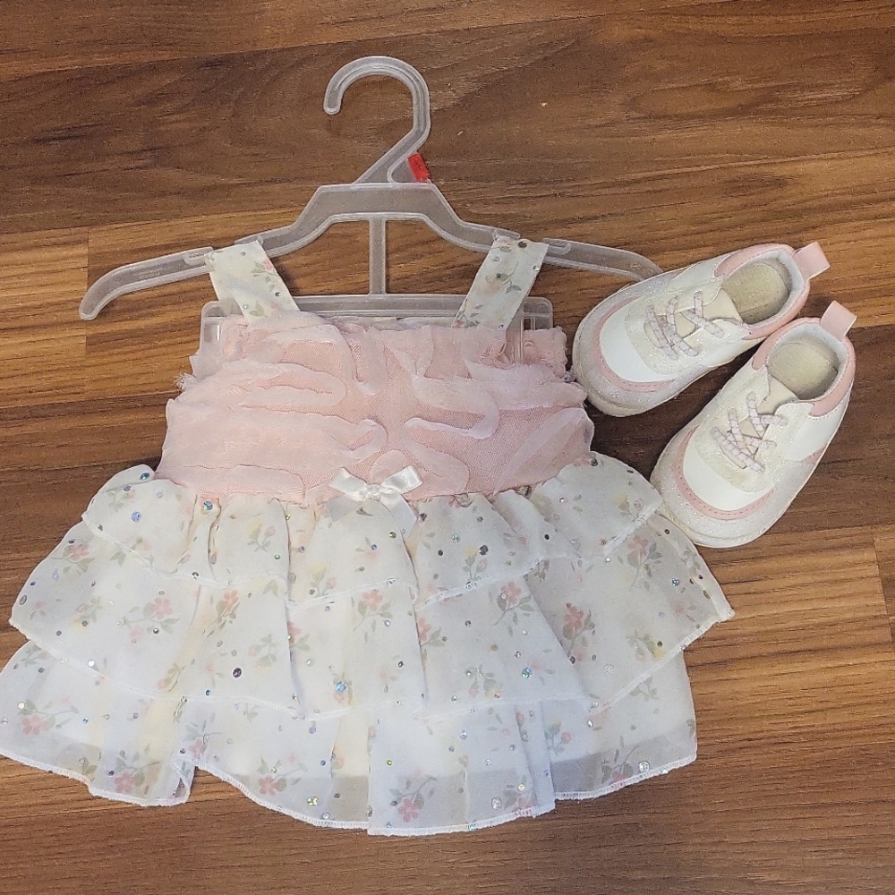 6 month summer babygirl outfit and shoes